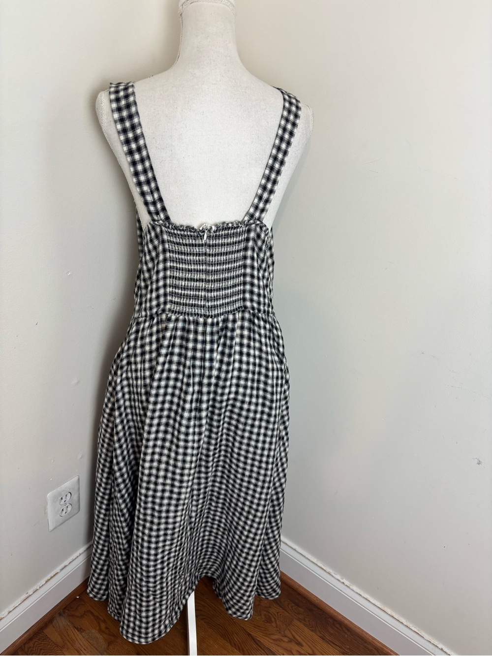 Quince 100% European Linen Midi Dress In Classic Mini Gingham Size XL - Picture 6 of 14